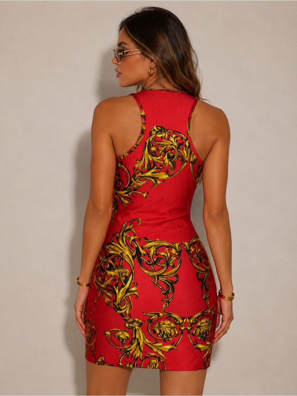 Authentic Versace Jeans Couture Regalia Baroque Print Mini Dress Certified US8 - Picture 15 of 16